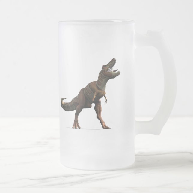 Taza De Cristal Esmerilado Rugido de T-rex (Derecha)