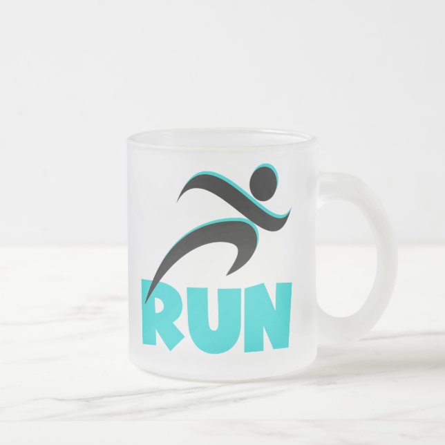 Taza De Cristal Esmerilado RUN Aqua (Derecha)