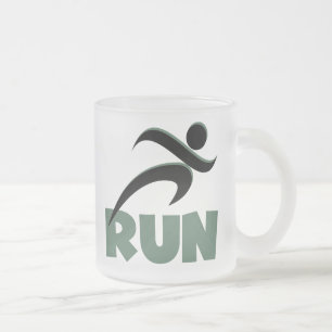 Taza De Cristal Esmerilado RUN Green