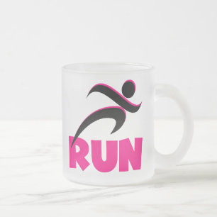 Taza De Cristal Esmerilado RUN Pink
