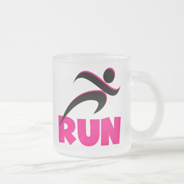 Taza De Cristal Esmerilado RUN Pink (Derecha)