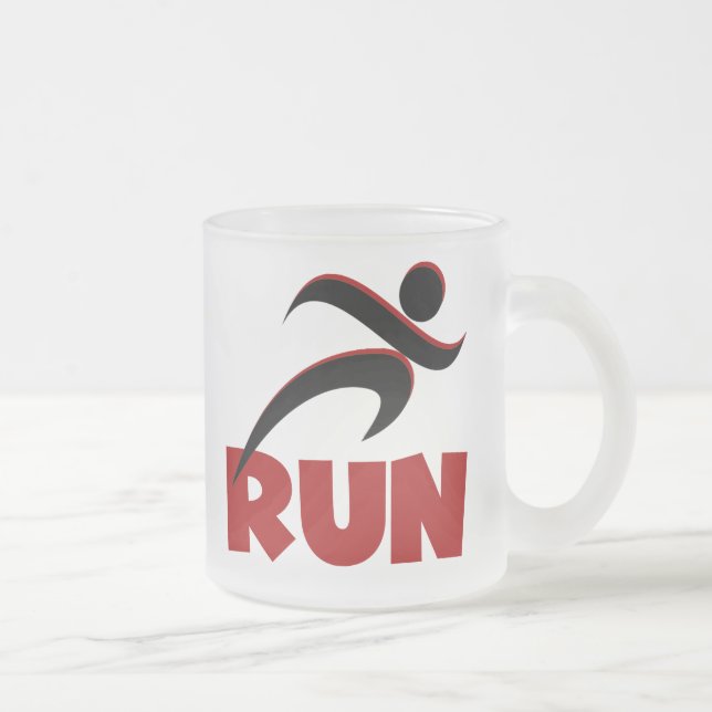 Taza De Cristal Esmerilado RUN Red (Derecha)