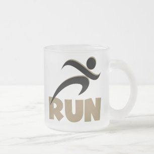 Taza De Cristal Esmerilado RUN Tan