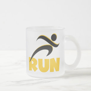 Taza De Cristal Esmerilado RUN Yellow