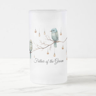 Taza De Cristal Esmerilado Rustic Woodland Love Birds Celebration