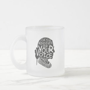 Taza De Cristal Esmerilado Ruth Habla Tu Mente Aunque Tu Voz Sacuda