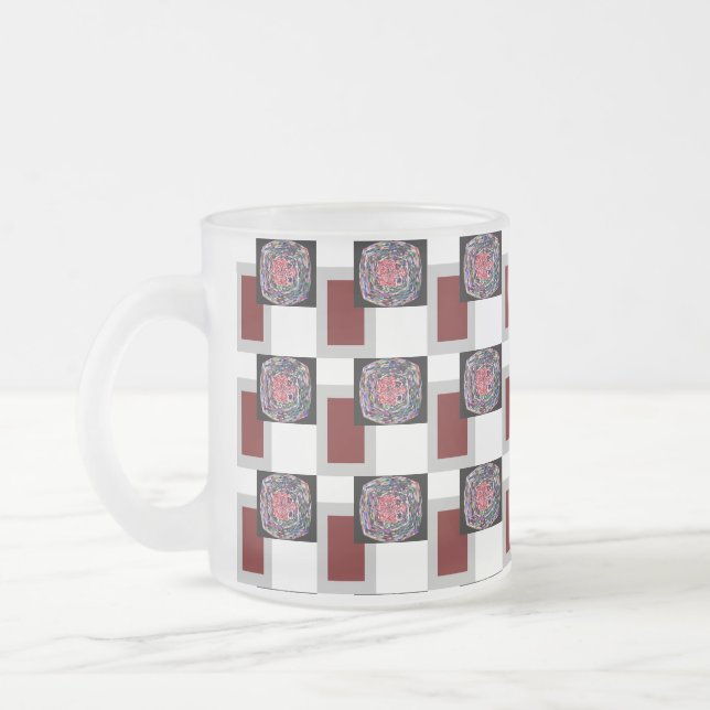 TAZA DE CRISTAL ESMERILADO RZ-GIFT ESPECIALMENTE DAD_ROSA_BLACK_RED_ (Izquierda)