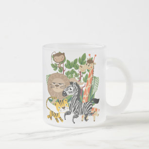 Taza De Cristal Esmerilado Safari animal