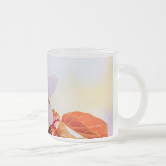 Taza De Cristal Esmerilado Sakura - Flor japonesa de cerezo (Derecha)