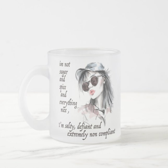 Taza De Cristal Esmerilado Salado y desafiante (Izquierda)