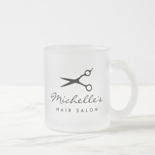 Taza De Cristal Esmerilado Salón de belleza y barbería personalizado