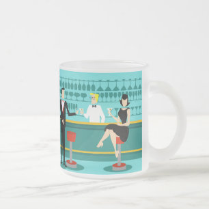 Taza De Cristal Esmerilado Salón Retro Cocktail Mug