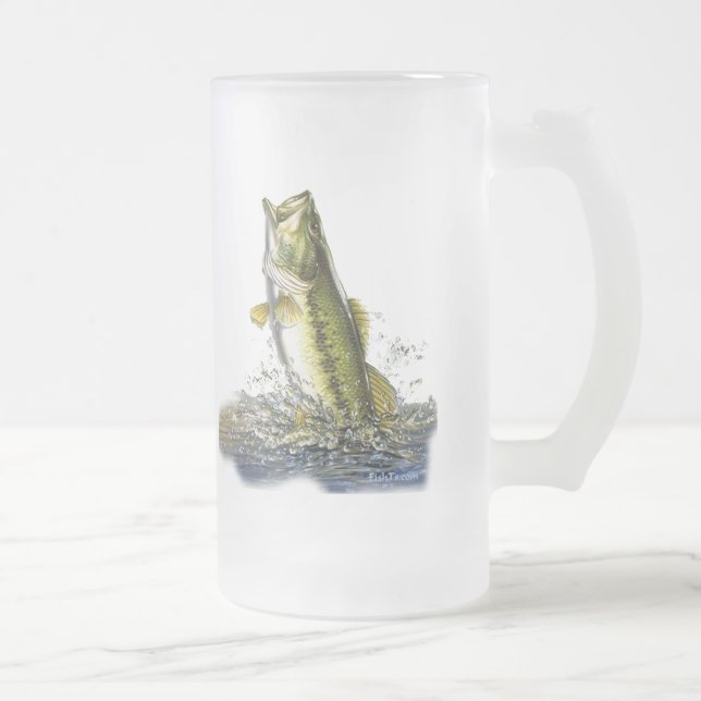 Taza De Cristal Esmerilado Salto de la perca americana (Derecha)