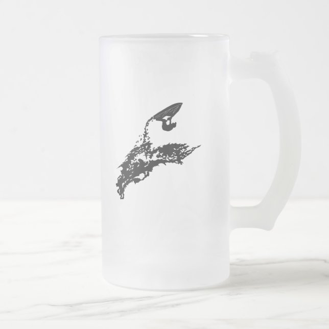 Taza De Cristal Esmerilado Salto grande del esquí del jet (Derecha)