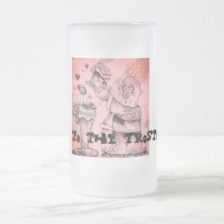 Taza De Cristal Esmerilado Saludo a la cerveza helada