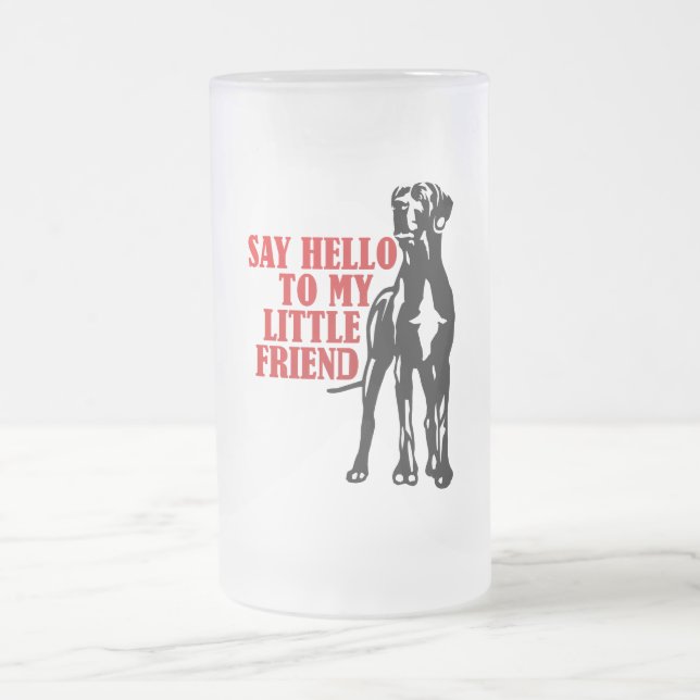 Taza De Cristal Esmerilado saludo a mi amiguita (Centro)