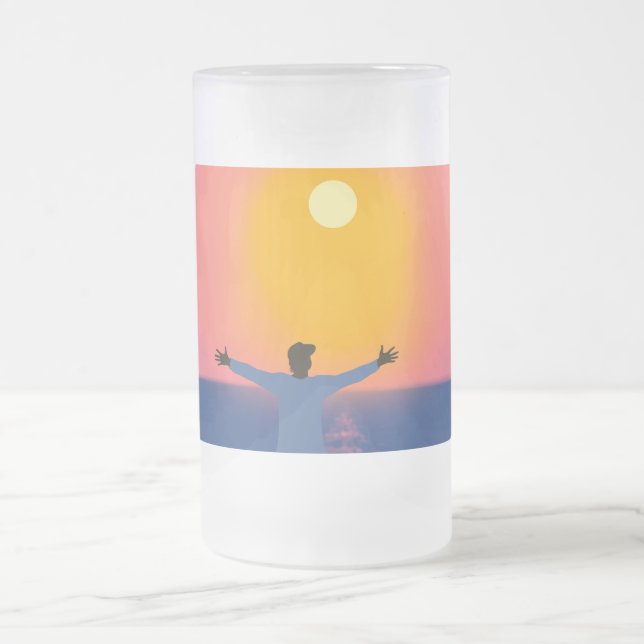 Taza De Cristal Esmerilado Saludo al sol (Centro)