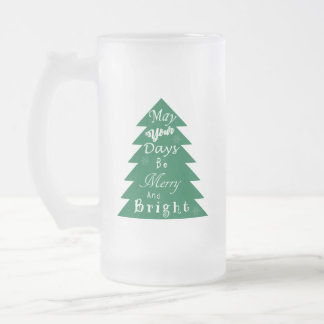 Taza De Cristal Esmerilado Saludo de Árbol de Navidad (pocos copos)
