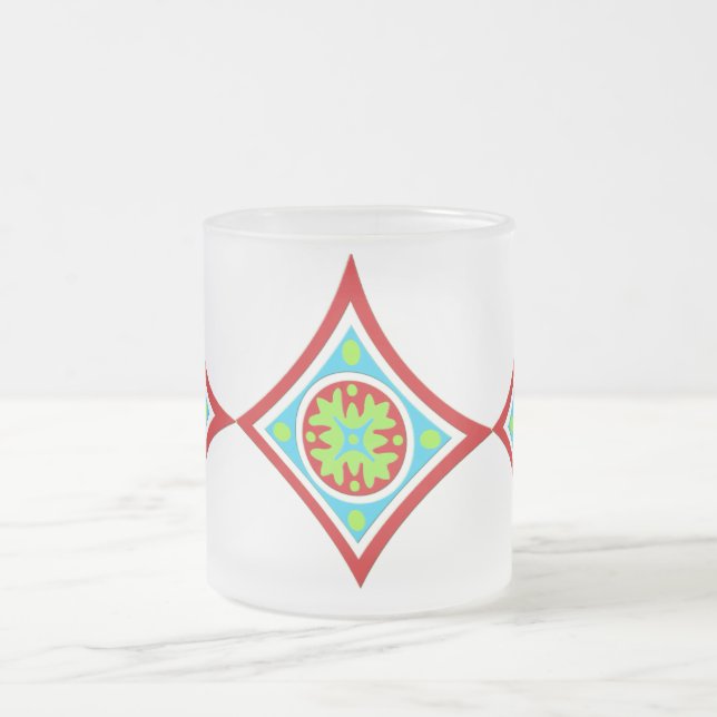 Taza De Cristal Esmerilado Saludos (Centro)
