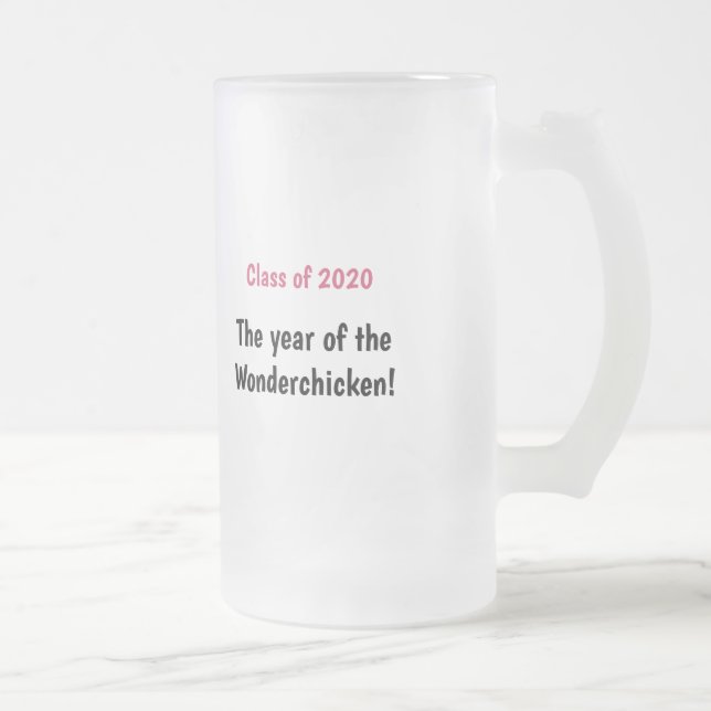 Taza De Cristal Esmerilado Saludos a la clase de 2020 (Derecha)