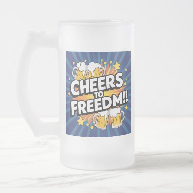 Taza De Cristal Esmerilado ¡Saludos a la libertad! (Izquierda)