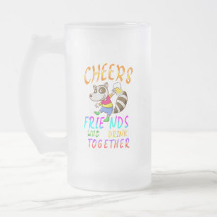 Taza De Cristal Esmerilado Saludos amigos que beben juntos