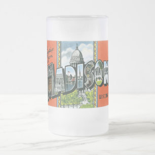 Taza De Cristal Esmerilado ¡Saludos de Madison, Wisconsin!
