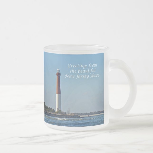 Taza De Cristal Esmerilado Saludos desde Nueva Jersey - Barnegat Light (Derecha)