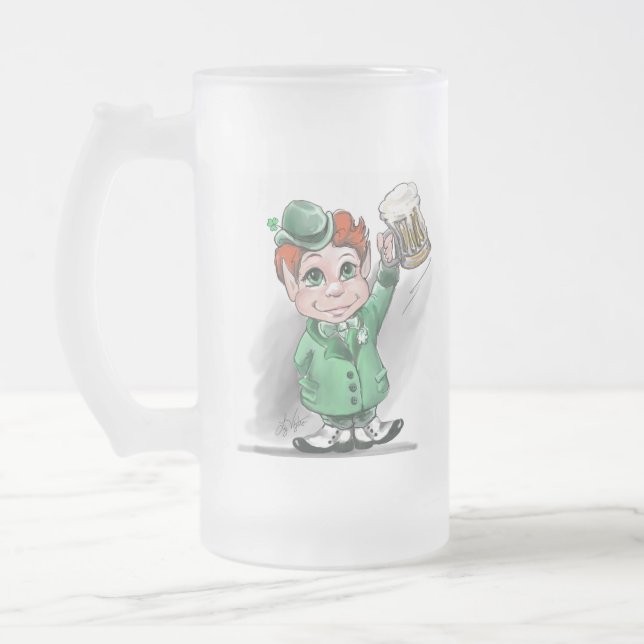 Taza De Cristal Esmerilado ¡Saludos irlandeses! Cerveza escarcha (Izquierda)
