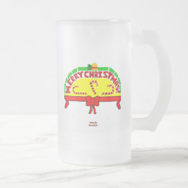 Taza De Cristal Esmerilado Saludos navideños Gran Escarcha de Vidrio