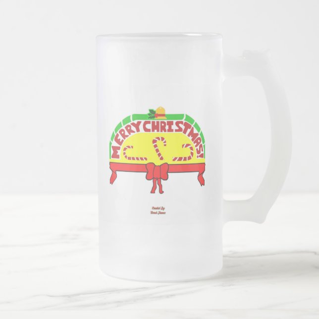 Taza De Cristal Esmerilado Saludos navideños Gran Escarcha de Vidrio (Derecha)