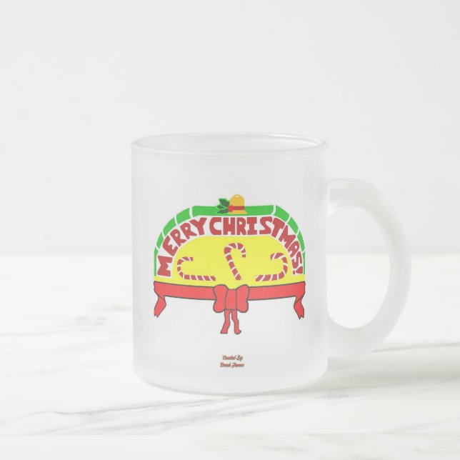 Taza De Cristal Esmerilado Saludos navideños Pequeña Bomba de Vidrio Rocido (Derecha)