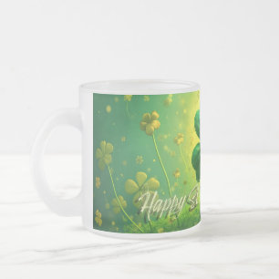 Taza De Cristal Esmerilado Saludos para el Día de San Patricio