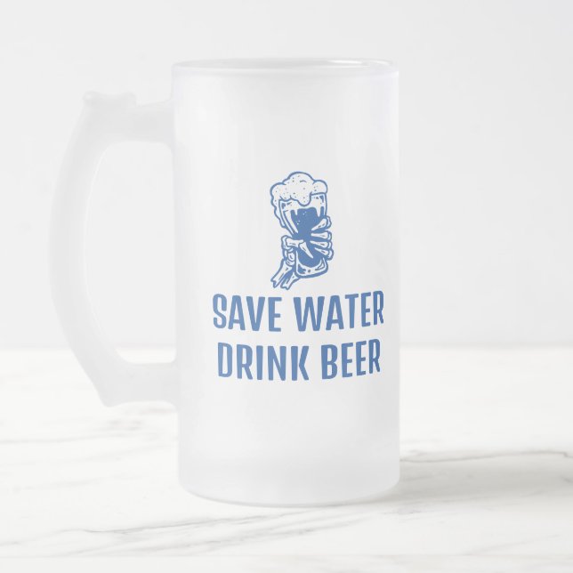 Taza De Cristal Esmerilado Salva Cerveza Bebida Agua, Cerveza Divertida Dicie (Izquierda)