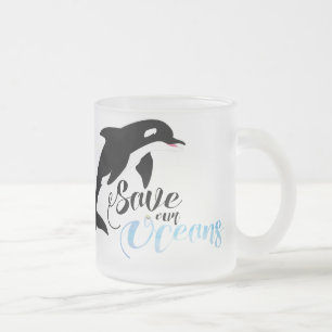Taza De Cristal Esmerilado Salvemos nuestros océanos