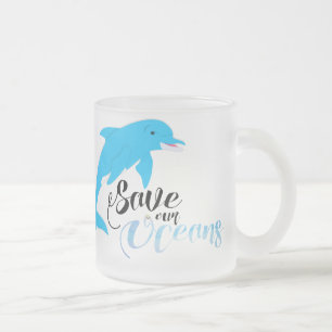 Taza De Cristal Esmerilado Salvemos nuestros océanos