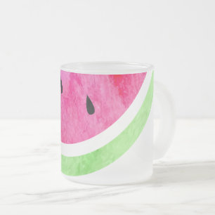 Taza De Cristal Esmerilado sandía acuarela
