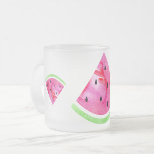 Taza De Cristal Esmerilado sandía acuarela