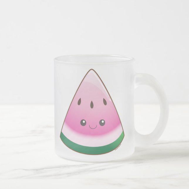 Taza De Cristal Esmerilado Sandía de Kawaii (Derecha)