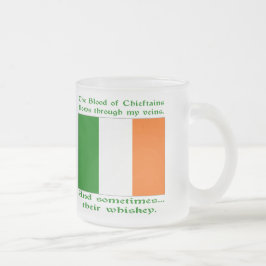 Taza De Cristal Esmerilado Sangre irlandesa y Whiskey