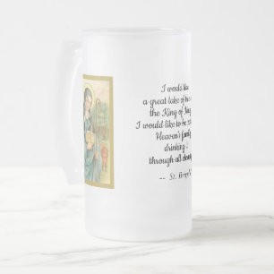 Taza De Cristal Esmerilado Santa Brígida de Irlanda (M 014, Texto Corto)