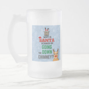 Taza De Cristal Esmerilado Santa Claus chimenea copos de nieve chiste diverti