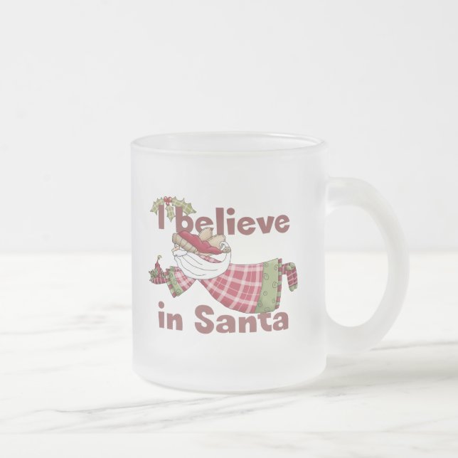 Taza De Cristal Esmerilado Santa Claus Flies (Derecha)