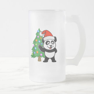 Taza De Cristal Esmerilado Santa Claus Panda