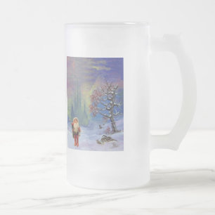 TAZA DE CRISTAL ESMERILADO SANTA DE LOS GNOMES