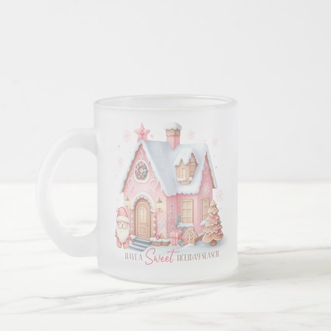 Taza De Cristal Esmerilado Santa está llegando Navidades Mug (Izquierda)