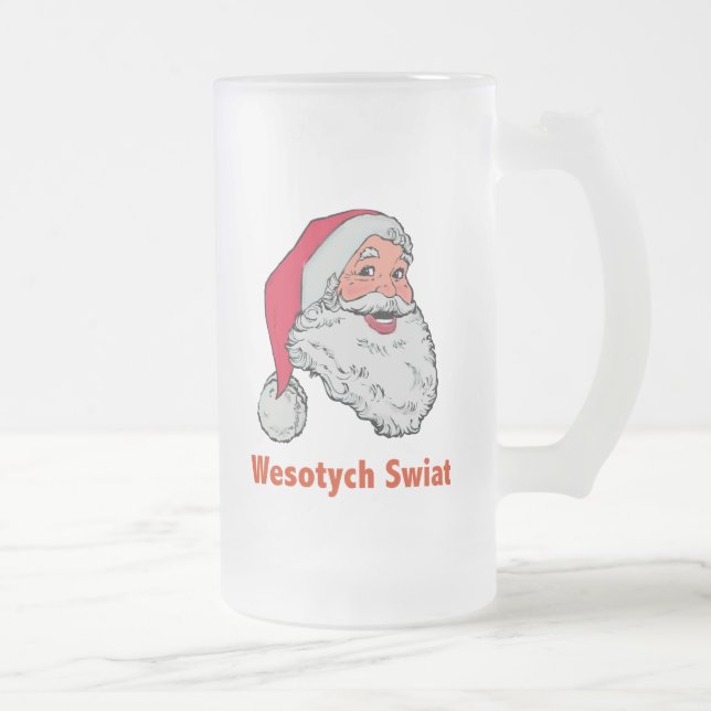 Taza De Cristal Esmerilado Santa polaco (Derecha)