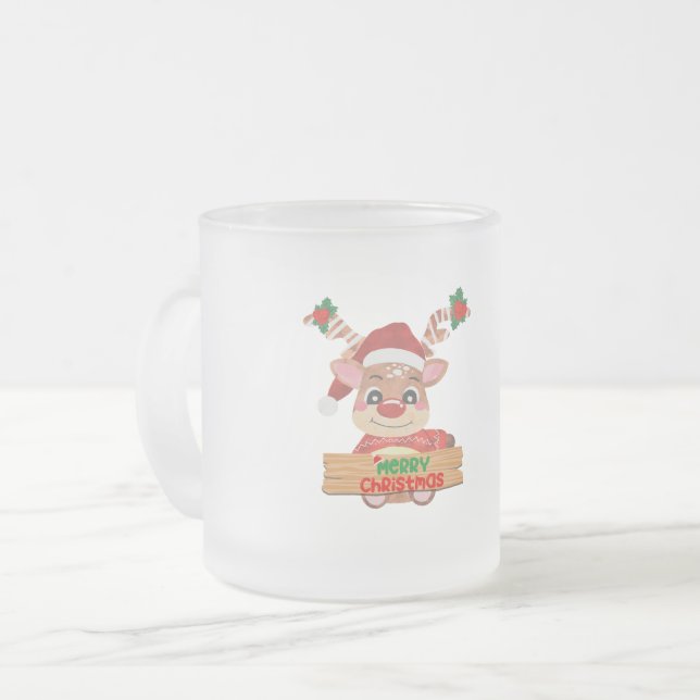 Taza De Cristal Esmerilado Santa Sorpresa de Rudolph: Navidades caprichosos (Anverso izquierdo)