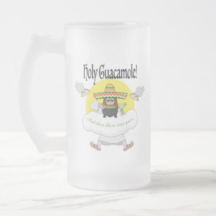 Taza De Cristal Esmerilado Santo Guacamole Frost Glass Beer Mug