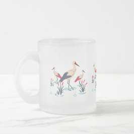 Taza De Cristal Esmerilado Santuario de cigüeñas Serene - Escena Elegante de 